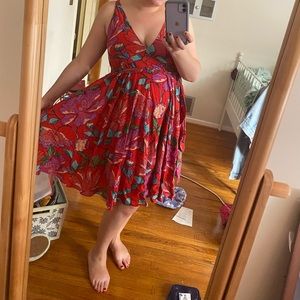 & Other Stories red floral midi dress